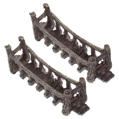 2pcs Aquarium Artificial Bridge Decor Realistic Fish Tank Ornament Small Tank Decor