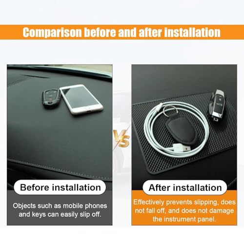 10 x 5.9 Inch Black Anti-Slip Rubber Pad Universal Sticky Adhesive Mat