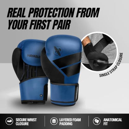 Hayabusa S4 Boxing Gloves - Sparring & Muay Thai - color: Blue, size: 12 oz, Small