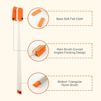 2PCS Fish Tank Cleaning and Feeder Kit, Fish Tank Cleaner Brush and Coral Feeder Set, Turkey Baster for Aquarium, Algae Scraper, Long Pipette for Aquarium Feeding Waste Remover