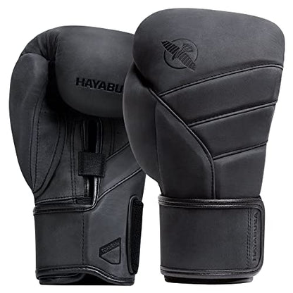 Hayabusa T3 LX Leather Boxing Gloves | Leather Boxing Gloves, Training Gloves Men and Women, Sparring Gloves, Heavy Bag Gloves, 16oz Boxing Gloves, Muay Thai Gloves - color: Obsidian, size: 14oz
