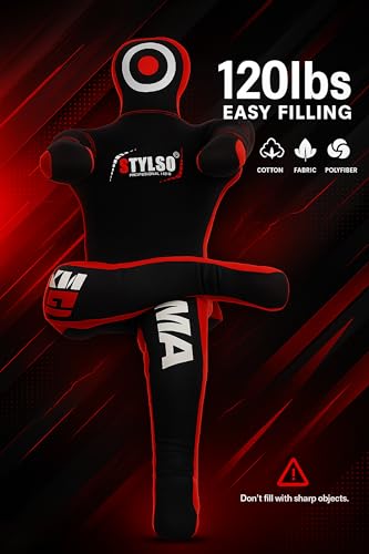 Grappling Dummy for Adults, Unfilled Wrestling Dummy, Hanging Jiu Jitsu Dummy for BJJ, MMA, Judo, Karate, Martial Arts - color: Black Sit, 6ft / 72 inches