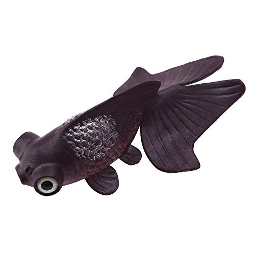 SUNGOOYUE Aquarium Decoration Silicone Fake Betta Fish Ornament 3 Inch Floating Artificial Fish with Suction Cup Look Easy Clean for Freshwater Saltwater Tank (No. 6 Brown Goldfish) - color: No. 6 Brown Goldfish