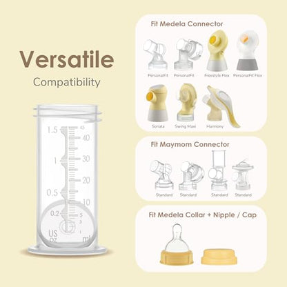 Maymom Pump Parts Compatible with Medela Symphony, 19mm Flange (Detachable Shield and Connector) Not Original Medela Symphony Replacement Pump Parts 45mL-Bottle Tube Cap Membrane Valve