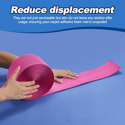 Shappy Gymnastics Mat Hook Fastener Gymnastics Cheer Mats Tape Strip for Tumbling 4" Wide Carpet Repair Nylon Hook for Carpet Bonded Foam Seams Cheer Gym Floors Cheerleading Supplies - color: Pink
