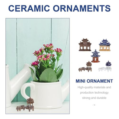 DOITOOL 5PCS Mini Pagoda Garden Statue, Miniature Japanese Style Bonsai Figurines Miniature Asian Decor Mini Zen Garden Accessories Micro Landscape Decoration Fish Tank Aquarium Ornament