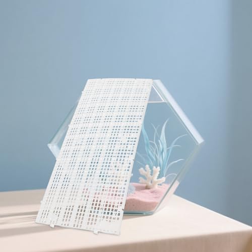 Cabilock 10pcs Aquarium Egg Crate Grid Fish Tank Divider Plastic Bottom Filter Tray 30x15cm White Mesh Panel for Fish Separation and Breeding Maintenance
