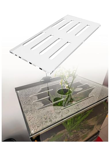 Acrylic Fish Tank Cover, 5mm Transparent Aquarium Lid with Air Slots, Anti-Jump Top for Open Aquariums, 90x50 cm, Ships in 2 Pieces, Durable and Easy to Clean