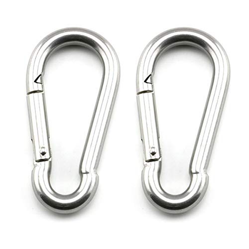 heyous 2 Set M8 Suspension Ceiling Wall Mount U Hook Anchor Hanger Stainless Steel Heavy Duty Multi Purpose Hammock Swing Ceiling Hook Round Base Plate with Snap Hook - color: Round, size: M8