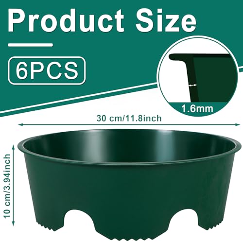 6PCS 12 Inches Plant Rings for Outdoor Plants, Plant Rings, Planting Ring, Planting Grow Rings to Separate Rock and Pest for Deep Watering Veggies Herbs and Flowers