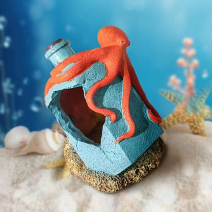 Generic Aquarium Landscaping Octopus Decoration, Fish Tank Decor Ornament, Realistic Octopus Resin Crafted for Shrimp Crab to Rest/Breed/Hiding Caves Hideout (Blue)
