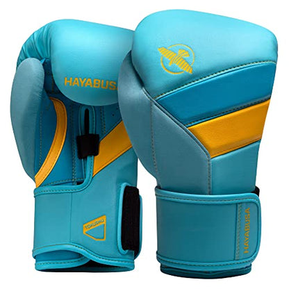 Hayabusa T3 Boxing Gloves - Sparring | Sparring Gloves, Muay Thai Gloves, Kickboxing Gloves, Heavy Bag Gloves, Boxing Gloves for Men and Women, Boxing Gloves - color: Blue/Yellow, size: 10oz