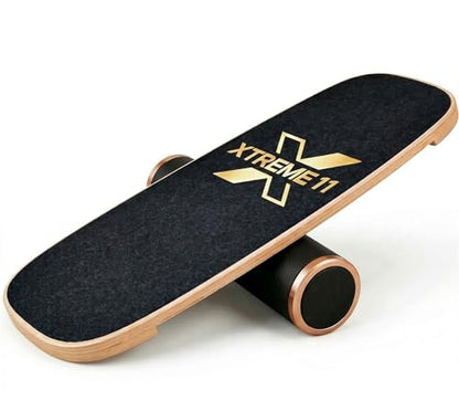 Wooden Balance Board Trainer for Adults – Core Strength & Stability Trainer for Surf, Skateboard & Snowboard Training – Non-Slip Balance Board for Home Gym Fitness