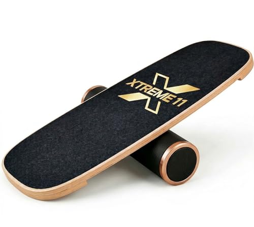Wooden Balance Board Trainer for Adults – Core Strength & Stability Trainer for Surf, Skateboard & Snowboard Training – Non-Slip Balance Board for Home Gym Fitness