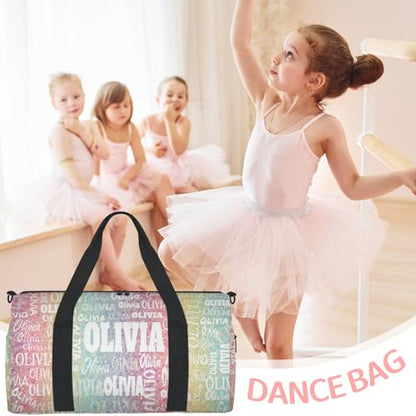 Custom Dance Bag for Dancer, Light Colorful Rainbow Glitters - color: Light Colorful