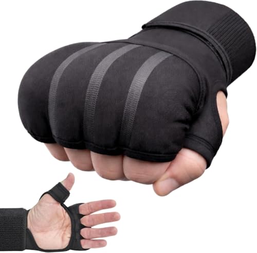 Protective Boxing Hand Wraps for Men & Women, Knuckle Guard Padding, Wrist Stabilizer, Upper Hand Shell & Thumb Shield - Proprietary Safety Technology Designed for Boxing, Muay Thai, MMA, Sparring M