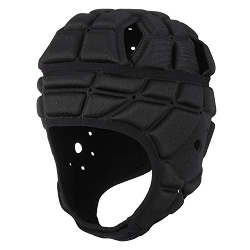 Surlim Soft Shell Flag Football Helmet, Padded Rugby Scrum Cap for 7v7 - color: BLACK, size: Large