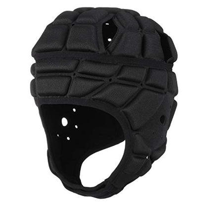 Surlim Soft Shell Flag Football Helmet, Padded Rugby Scrum Cap for 7v7 - color: BLACK, size: Large