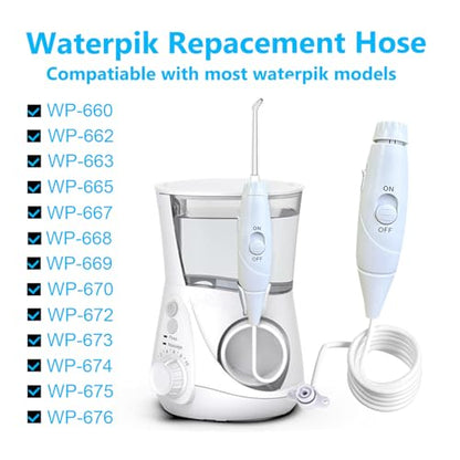 Oral Hygiene Accessories Replacement Hose and Handle Parts Compatible with Waterpik' Water flosser WP-100 WP-300 WP-660 WP-900, Pack of 1 Handle Hose - color: White-new