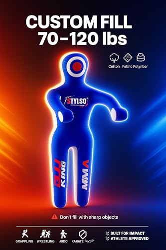 Unfilled Grappling Dummy – Adult Life Size Wrestling & BJJ Training Dummy, MMA Jiu Jitsu Judo Takedown & Throwing Practice, Heavy-Duty Triple-Stitched Canvas Submission Dummy - color: Blue, size: 5ft / 60"