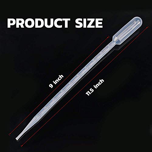 100PCS 10ml Transfer Pipettes Disposable Calibrated Liquid Dropper Plastic Pasteur with Graduated for Science Laboratory