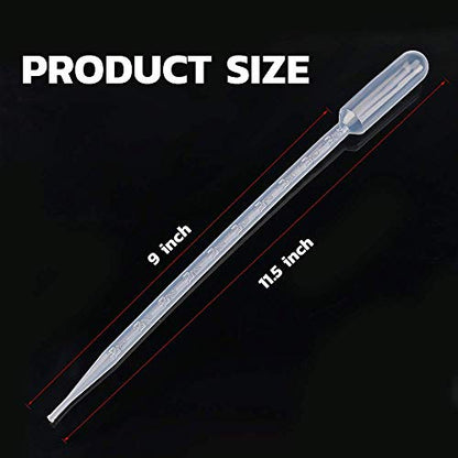100PCS 10ml Transfer Pipettes Disposable Calibrated Liquid Dropper Plastic Pasteur with Graduated for Science Laboratory