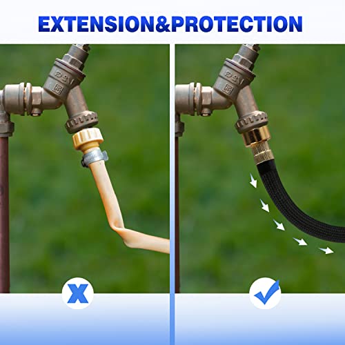0.8ft Garden Hose Extension Flexible Adapter Short Connector With Integrated Spiral Tube for Reel/RV/Dehumidifier (1)