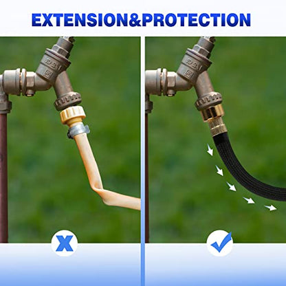 0.8ft Garden Hose Extension Flexible Adapter Short Connector With Integrated Spiral Tube for Reel/RV/Dehumidifier (1)