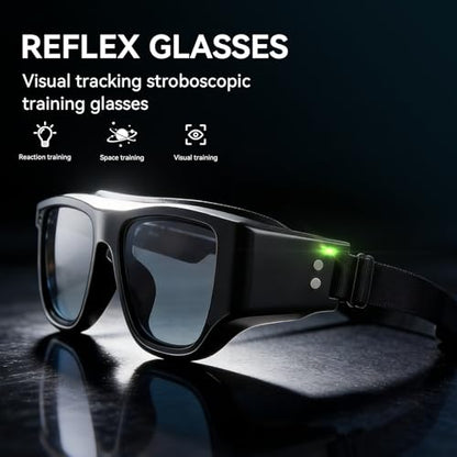 Netrix Reflex Strobe Glasses for Sports Training, Reaction Speed Trainer | Tennis training equipment•vision training strobe glasses•eye training glasses•Magnetic Charging•Touch Control