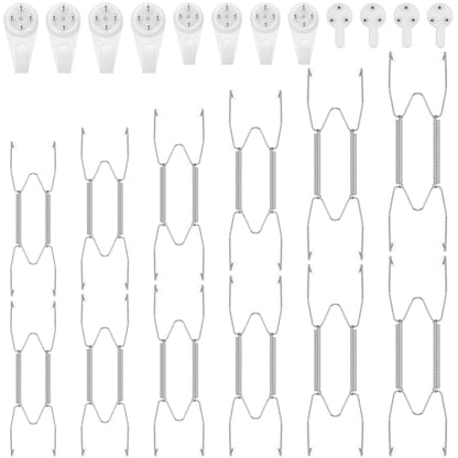 Hotop 12 Pcs Wall Plate Hangers Wire Invisible,4/6/8/10/12/14 Inch,Silver - color: Silver, size: 4/6/8/10/12/14 Inch