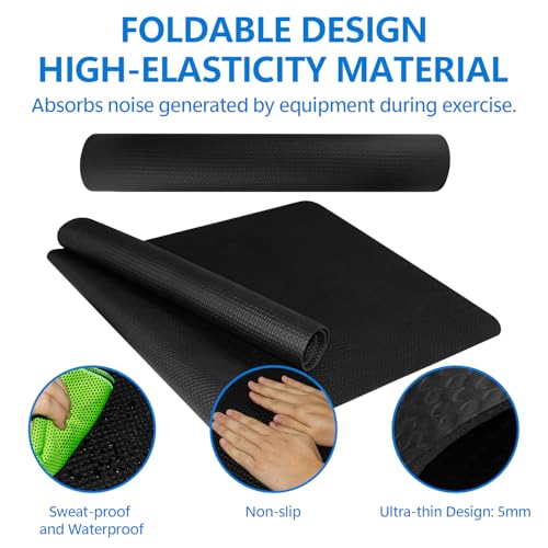 Treadmill Mat,Bike Mat Compatible with Peloton Bike,Elliptical, 6mm Thick, Under Exercise Bike Trainer Pad for Indoor Stationary Spin Bike Gym Equipment Hardwood Floor Carpet Protector - size: 1pcs: 31.9 * 74.8 inch
