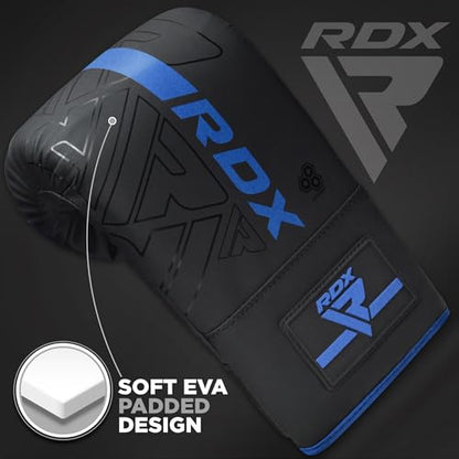 RDX Bag Gloves Boxing Punching Mitts, Maya Hide Leather, Padding, Ventilated Palm, MMA Heavy Punch Training, Muay Thai Kickboxing Focus Pads Double End Speed Ball Workout, Adult Men Women - color: Blue
