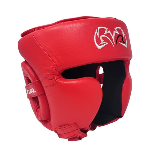 RIVAL Boxing RHG2 Hybrid Headgear - Ultra-Thin, Super-Sleek Design, Compact Training Style with Cheek Guards - color: Red, size: Small