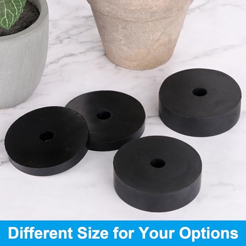 PATIKIL Vibration Isolation Washer 1" OD 0.4" ID 0.4" Thick, 4 Pack Rubber Round Anti Mechanical Damping Feet Pads, Black
