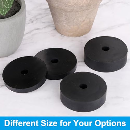 PATIKIL Vibration Isolation Washer 1" OD 0.4" ID 0.4" Thick, 4 Pack Rubber Round Anti Mechanical Damping Feet Pads, Black