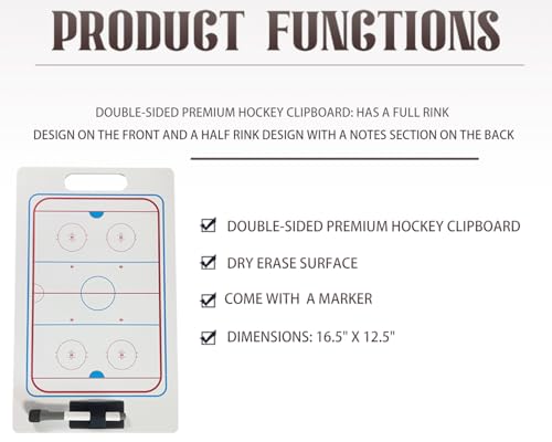 Hockey whiteboard for Coach,Hockey Coaching Board,Double-Sided Hockey Dry Erase Board for Coaches