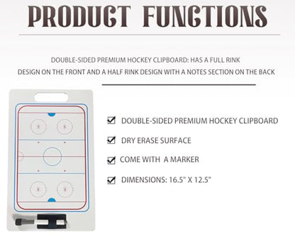 Hockey whiteboard for Coach,Hockey Coaching Board,Double-Sided Hockey Dry Erase Board for Coaches