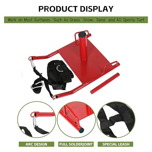 ECOTRIC Fitness Sled with Padded Harness for Athletic Exercise and Speed
