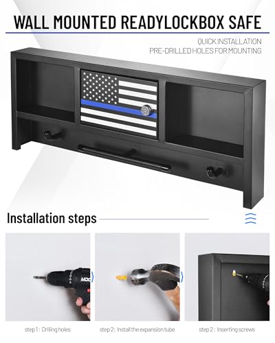 Police Gear Organizer Rack - Heavy Duty Metal Tactical Equipment Storage Stand with Lock, Wall Mount Hooks for Body Armor Vest, Duty Belt & Helmet (Law Enforcement/Military)