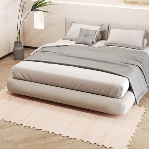 Giantex Wood Grain Floor Tiles Foam Mat, 8 PCS EVA Foam Puzzle Mats, 20'' x 20'' Interlocking Exercise Mat, Floor Padding for Furniture, Living Room, Bedroom, Gym, Home Office, Basement, Light Oak - size: 21 sq. ft. (8 pcs)