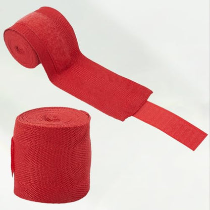CREATCABIN 2pcs Boxing Hand Wraps Inner Gloves 120 Inch Thumb Loop Bandages Elasticated Padded Fist Under Mitts Protection Muay Thai MMA Kickboxing Martial Arts Punching Training for Men Women(Red)