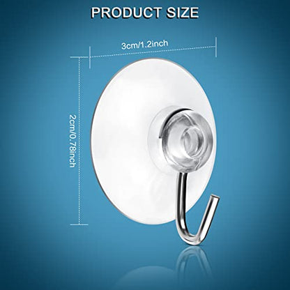 Mudder 80 Pcs Suction Cup Hooks Wall Clear Suction Cups with Metal Hooks Window Hangers for Glass Wall Towel Hangers Supplies Bathroom Glass Kitchen Decorations,3 lbs (30 mm) - size: 30 mm