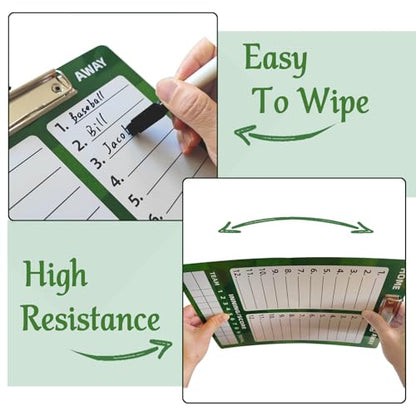 Dry Erase Coaches Clipboard， Reuse Baseball Dry Erase Coaching Board Double-Sided Baseball White Board for Coaches Writable and Erasable Coaching Board (Baseball)