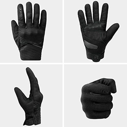 INBIKE Motorcycle Gloves Breathable Mesh Touchscreen Hard Knuckles - color: Black, size: X-Large