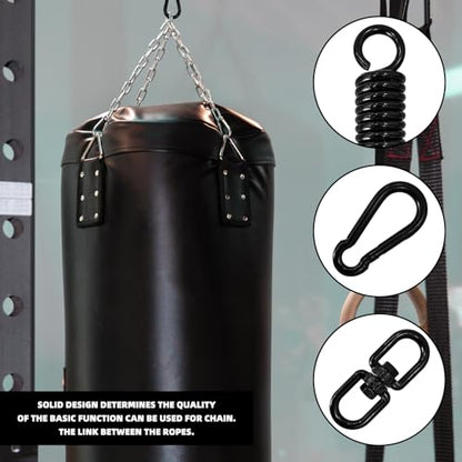 Heavy Bag Spring Punching Bag Hanging Kit with Swivel & 2 Carabiners Hanger