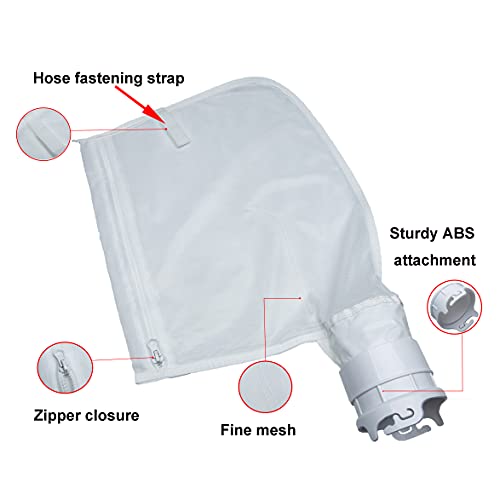 ATIE Pool Cleaner Fine Mesh Bag with Zipper Enclosure, Compatible with Pentair Kreepy Krauly Legend, Platinum, Letro Pool Cleaners Debris Bag 360002 and EU16 Bag