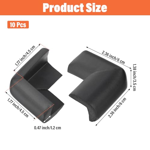 Qianyu 10 Pack Soft Sponge Table Corners Baby Proofing Edge and Corner Guards Adhesive Safety Foam Desk Furniture Corner Protectors Cover Bumpers for Kids Bed Table Cabinet Fireplace Stair