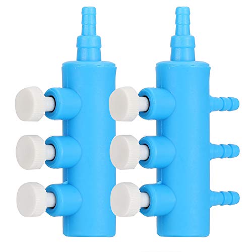 2pcs Aquarium Air Splitter, Aquarium Air Control Lever Valve Distributor Splitter Airline Tube Connector Air Pump Accessories for Fish - color: 3 Way