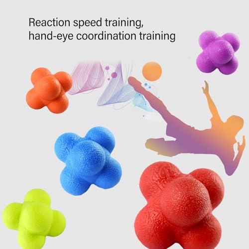 Fitness Balls Bounce Agility Reflexes Reaction Coordination Training Reaction Hexagon Agility Training - color: Purple