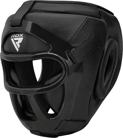 RDX Boxing Headgear MMA Muay Thai, Removable Face Grill, Head Gear for Sparring Grappling Martial Arts Kickboxing Taekwondo Karate BJJ Training - color: Black, size: Medium